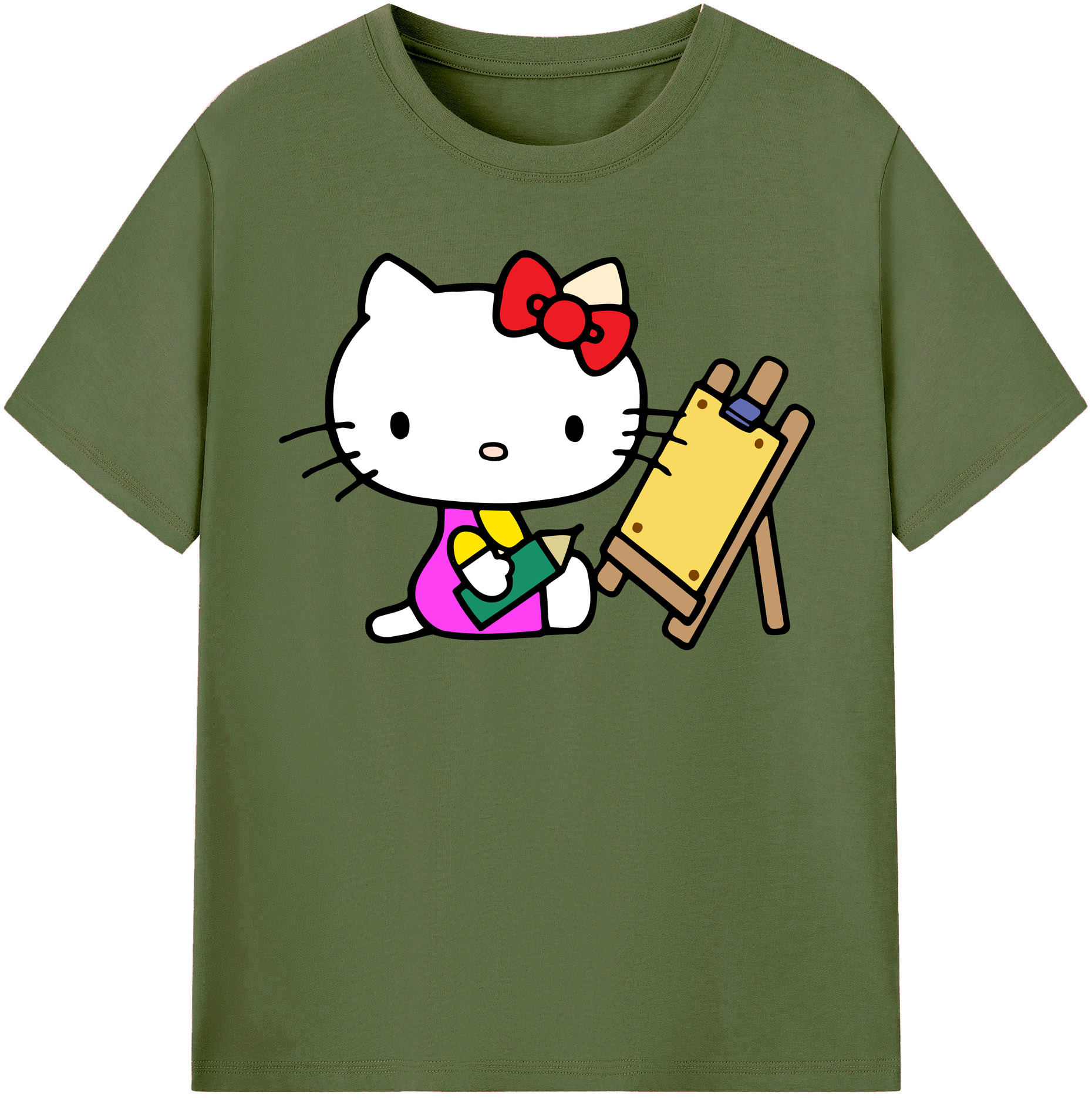 （画像用） Hello Kitty ハローキティ 綿100％半袖Tシャツ（フロントプリント）